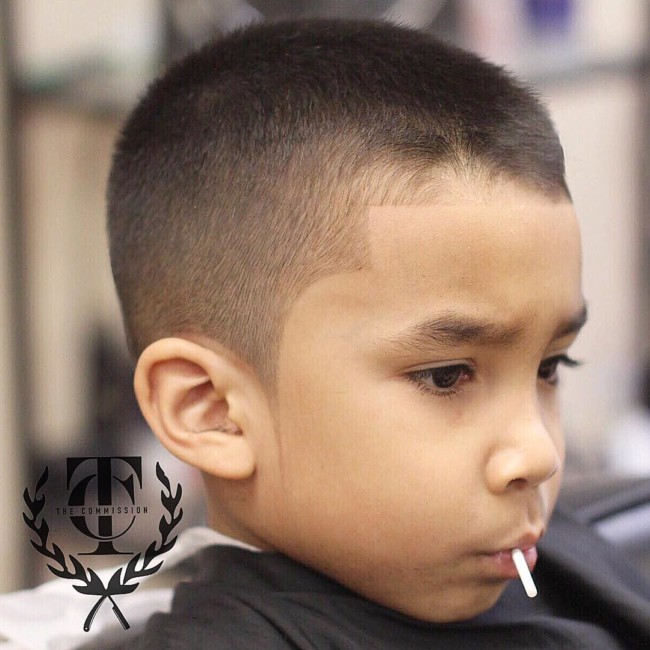  Crew cut + Line up Hairstyle for black boy