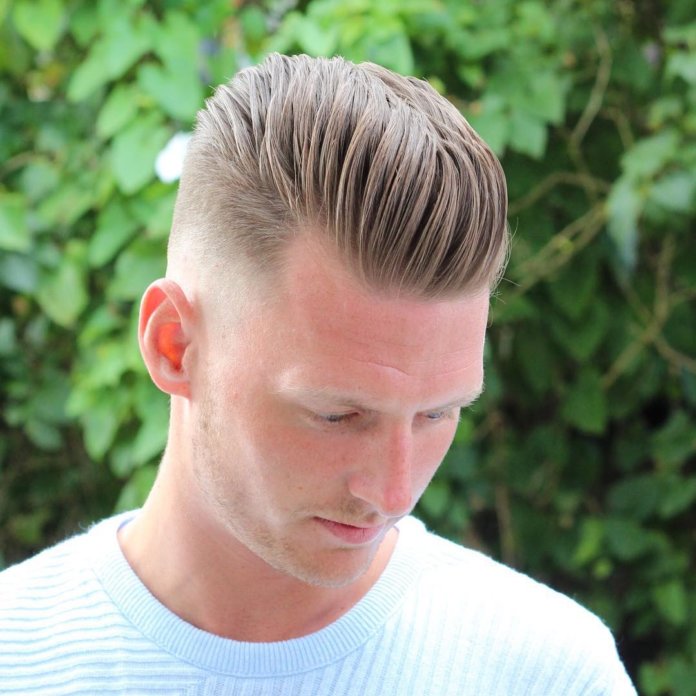 Textured Pompadour + Skin Fade