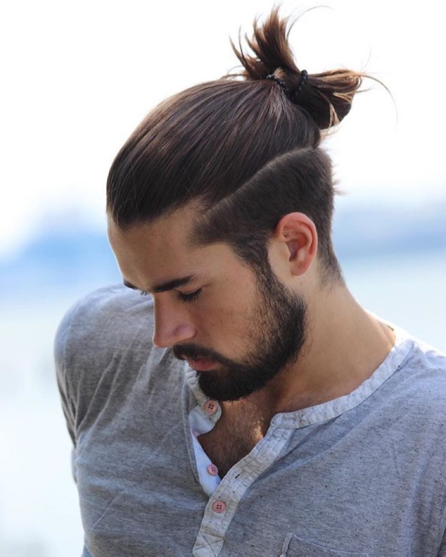 Man bun - men's haircuts