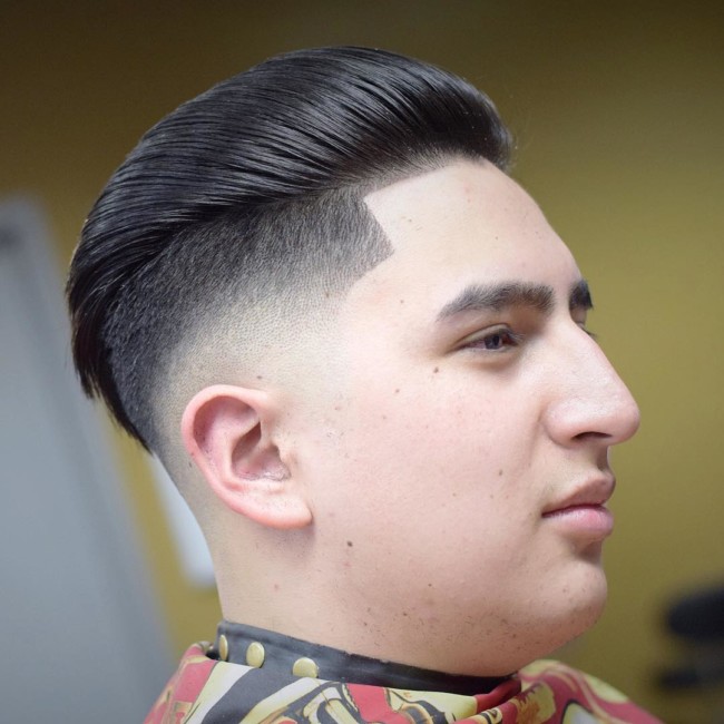 Slicked Back Undercut + Low Skin Fade - Men's Haircuts