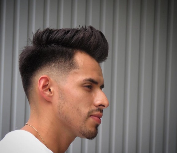 Quiff on medium-length hair