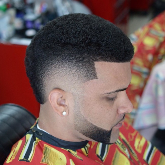 Black men haircuts - FroHawk + Disconnected beard