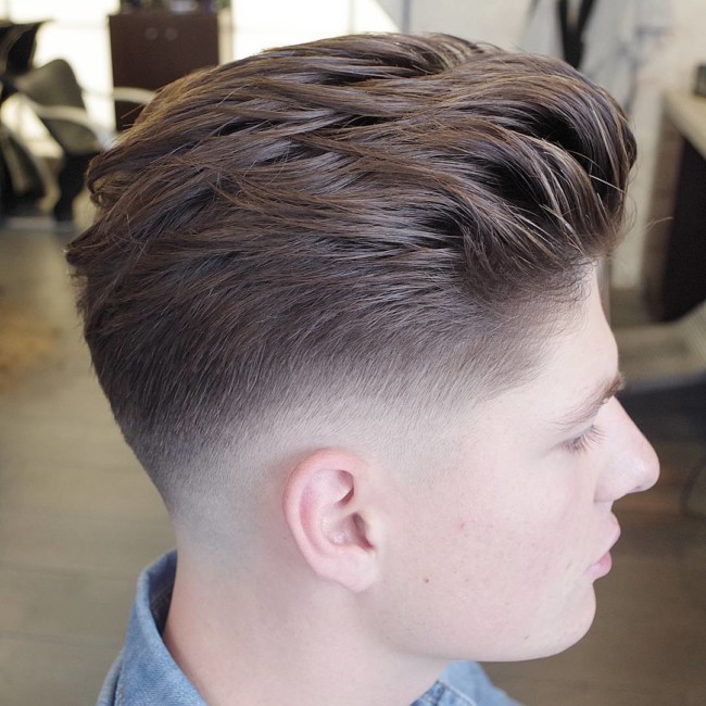 Brushed Back + Low Skin Fade - Men's Haircuts