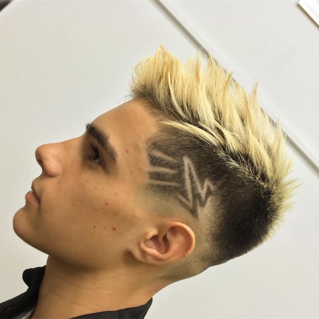 Spiky Quiff + Design - Men's haircuts