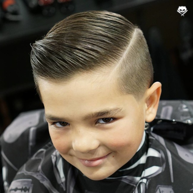 Comb Over + Side part + Taper Fade - Hairstyle for boy