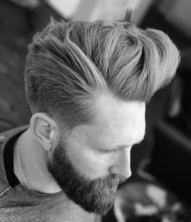 Messy Pompadour - men's haircuts