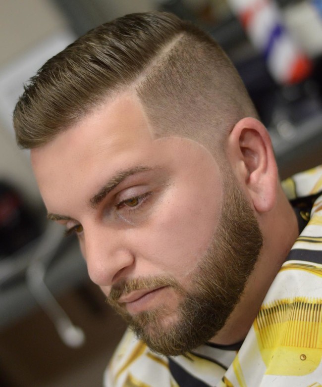 Side part Comb Over + High fade + Line up - Men's Haircuts