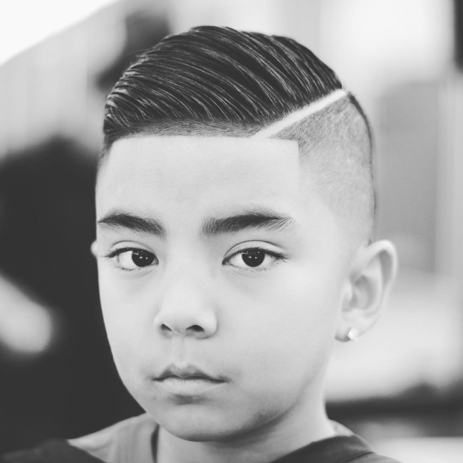 Comb Over + Hard part + Hairstyle for boys