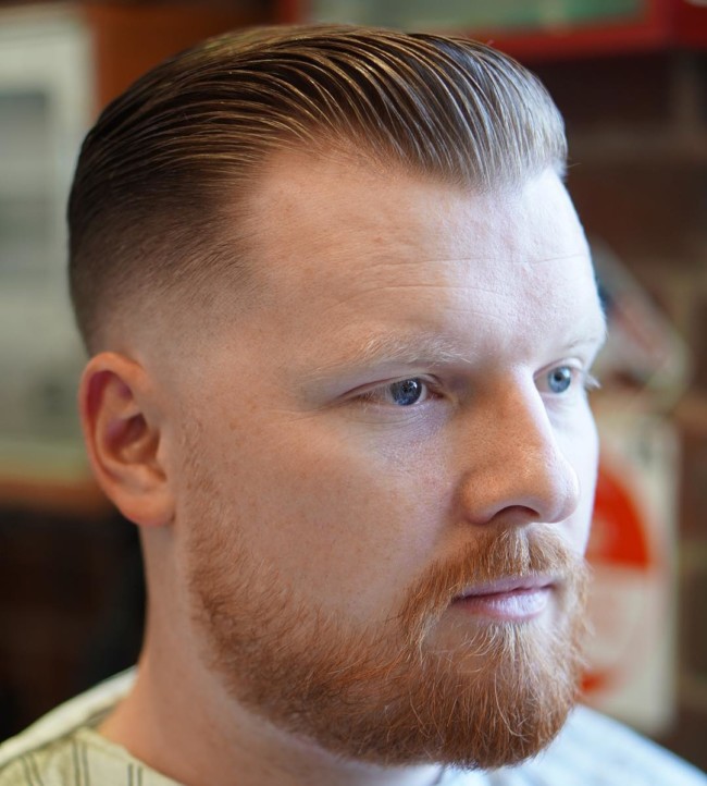 Slicked Back + Low Fade - Men's Haircuts