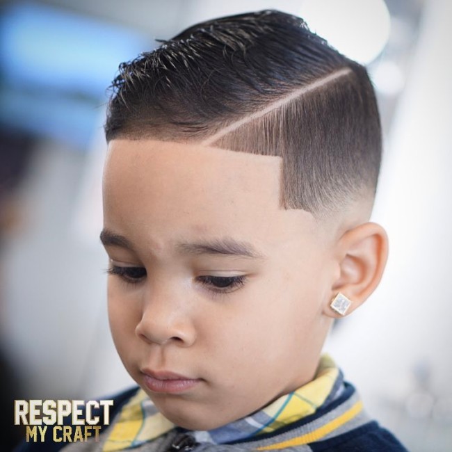 Comb Over + Side part + Taper Fade - Hairstyle for boy