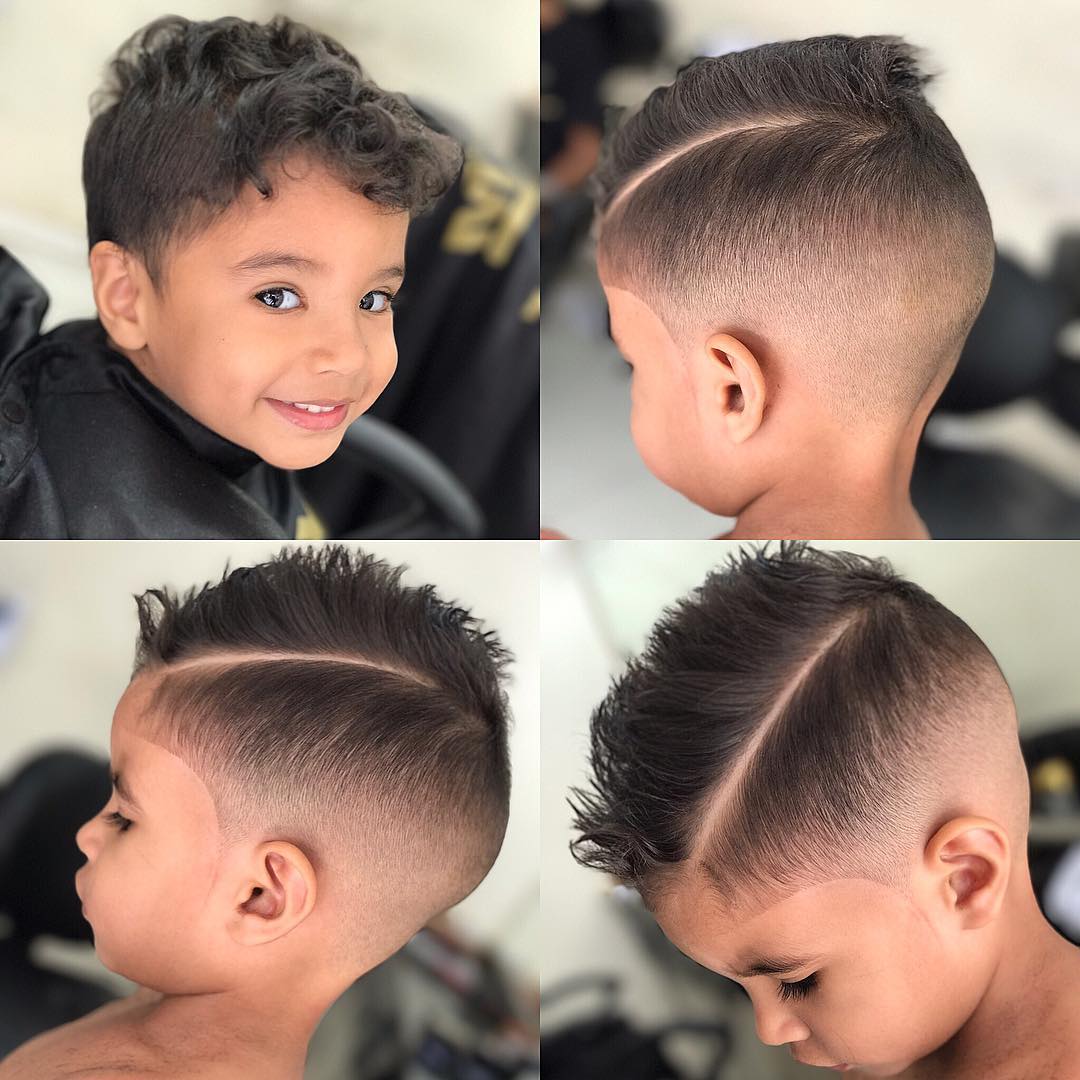 Side part+ Hard part Hairstyle for boys