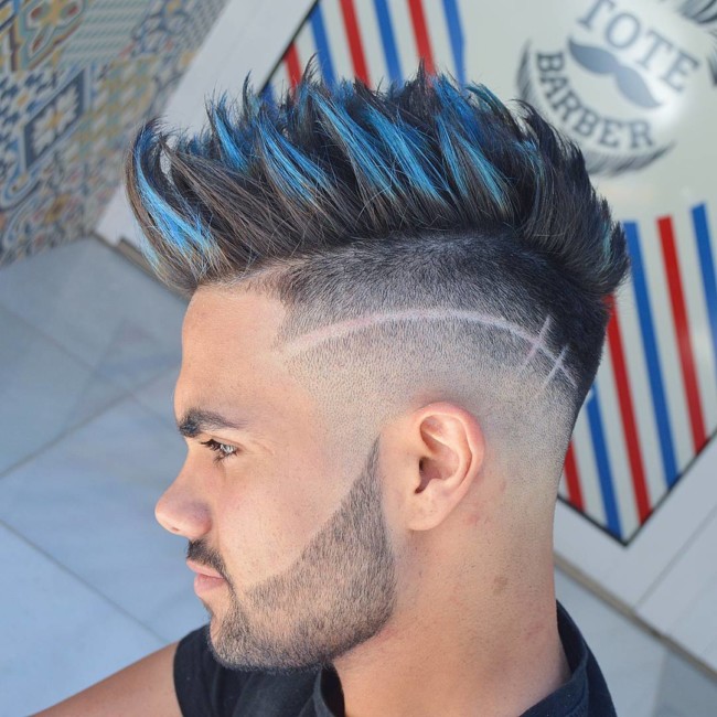 Spiky Quiff + Design - Men's haircuts