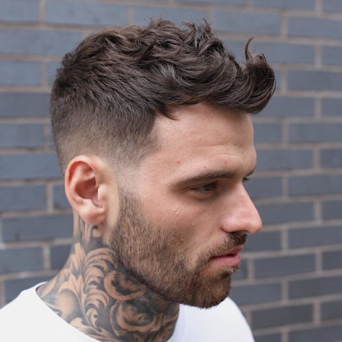 Quiff Textured + Medium Fade