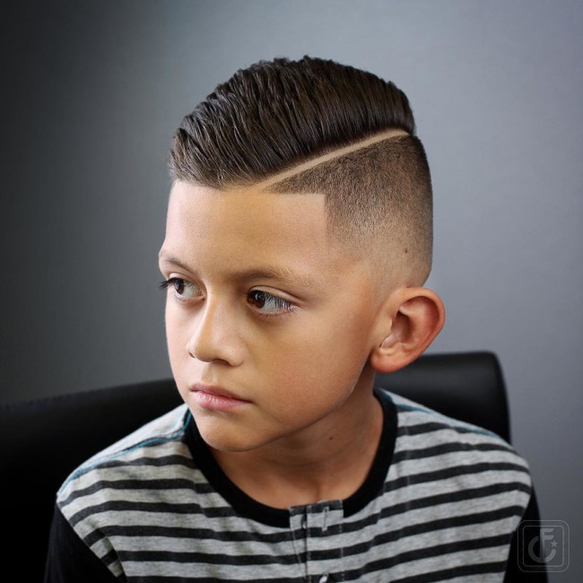  Comb Over Pompadour + Thick part + Taper Fade