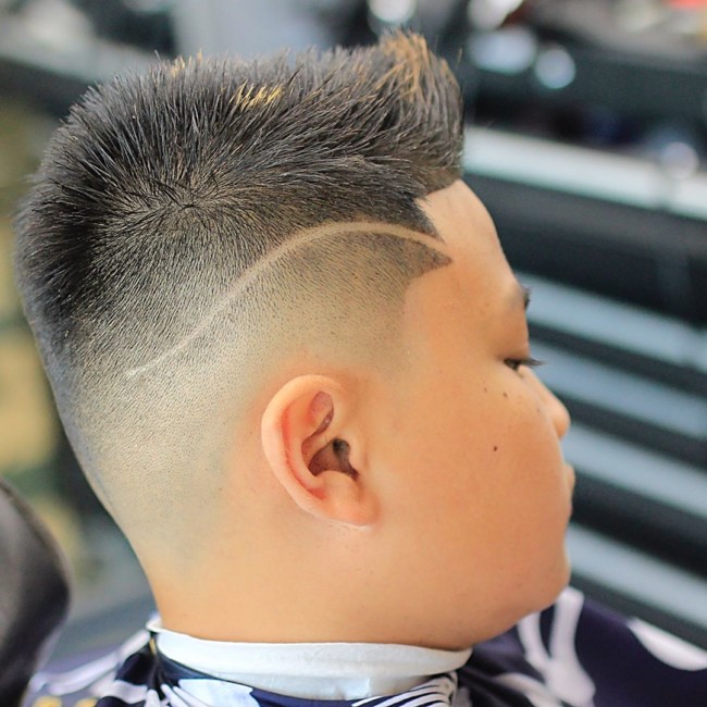 Spiky Quiff + Hi-lo Fade Hairstyle for boys