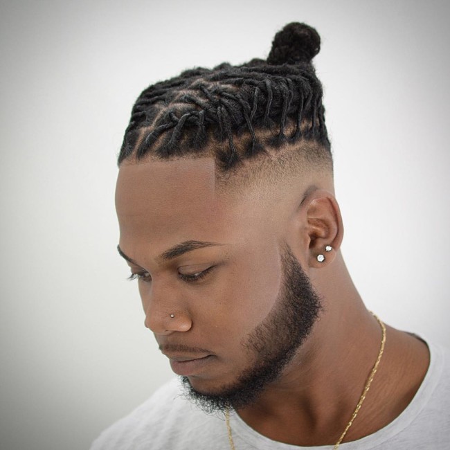 Braids + Skin Fade + Disconnected Beard Black men haircuts