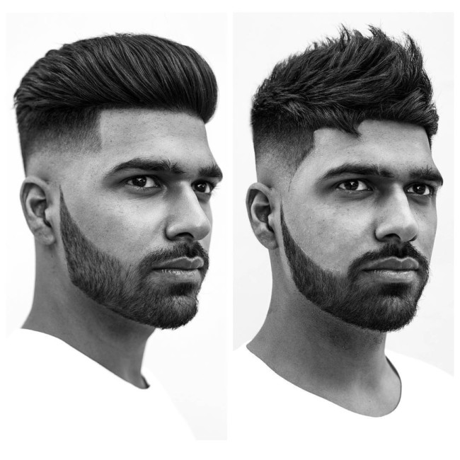 Pompadour VS Textured Quiff + Skin fade + Disconnected Beard - Men's Haircuts