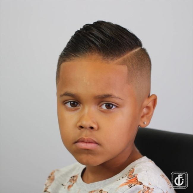 Comb Over + Side part + Skin Fade - Hairstyle for boys