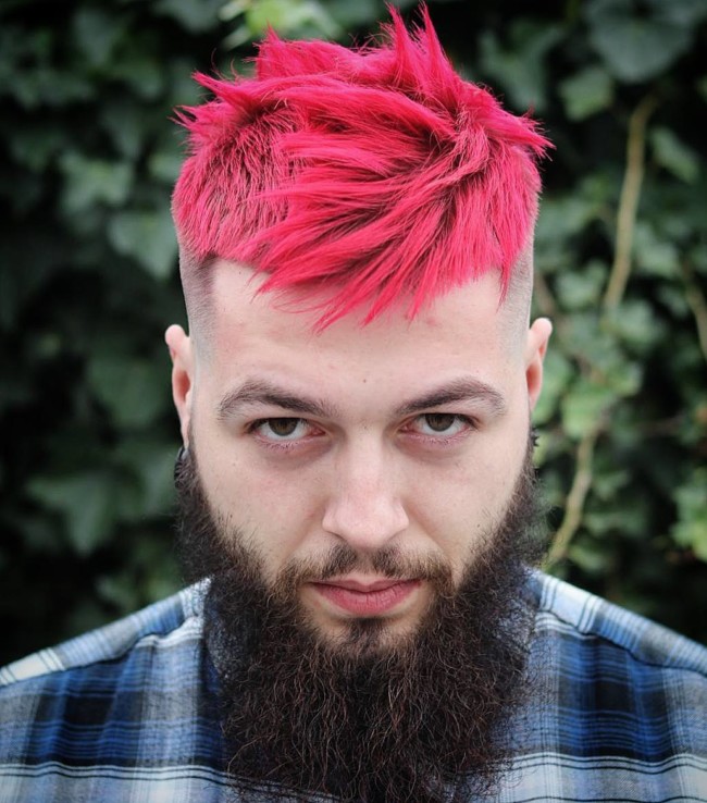 Messy textured quiff + High fade - Men's haircuts