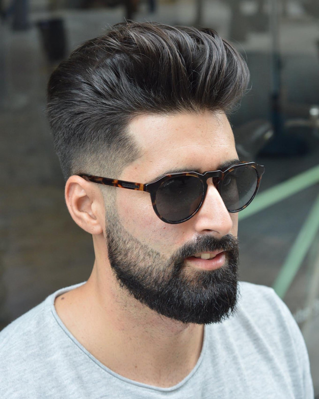 Brushed Back + Mid Fade - Men's Haircuts