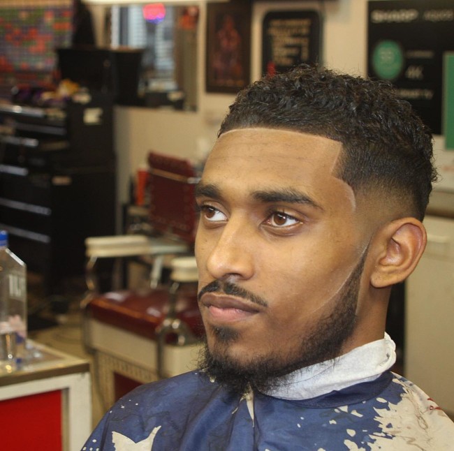 Curls + Low Fade + Disconnected beard Black mens haircuts