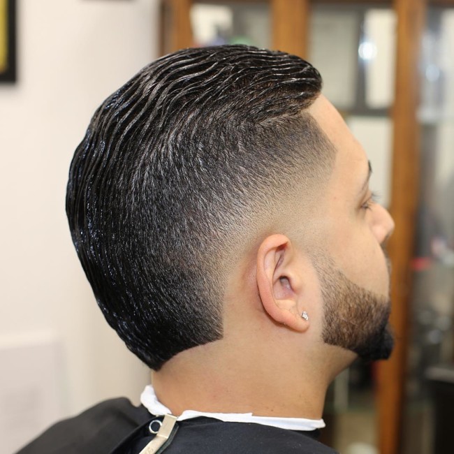 Slicked Back MoHawk Fade - Men's Haircuts