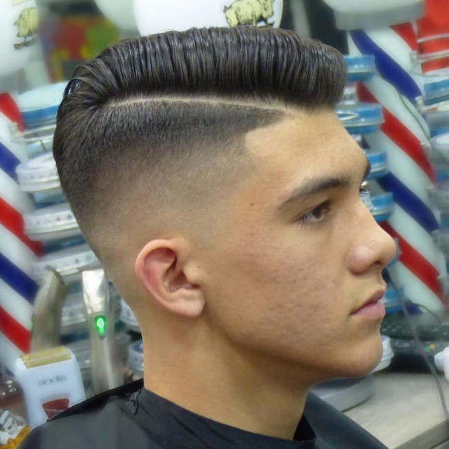 Side Part Comb Over + High Skin Fade - Men's Haircuts