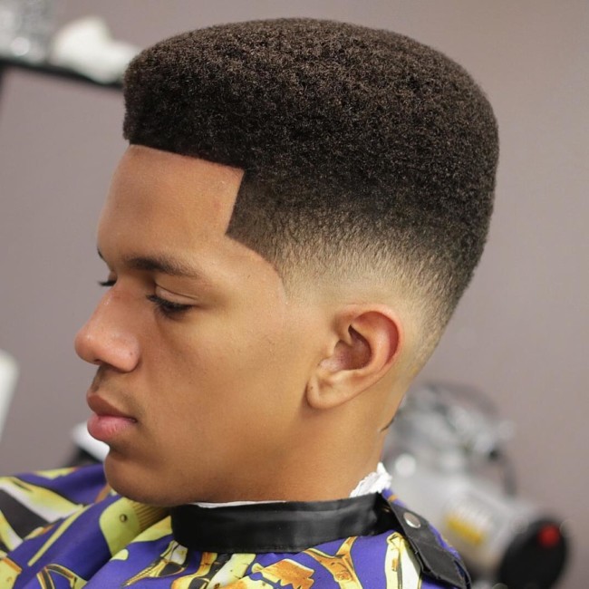 Short Afro + Burst Fade - Men's Haircuts