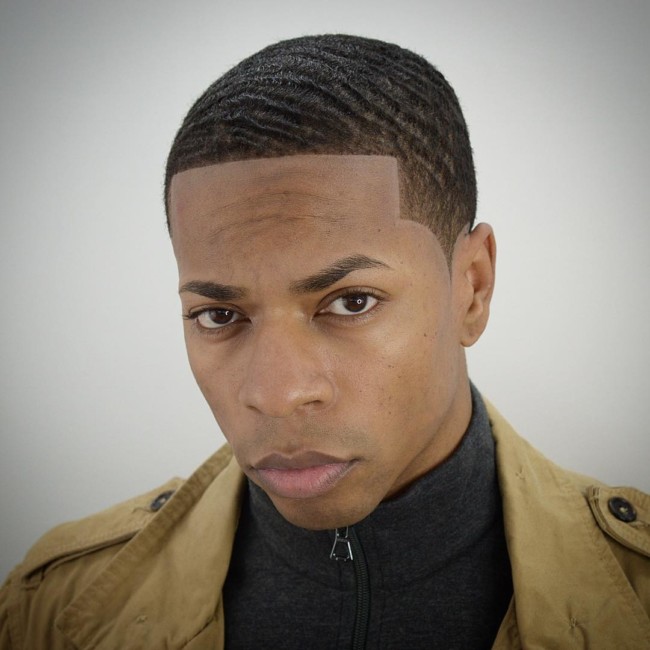 Waves + Line up Black men haircuts