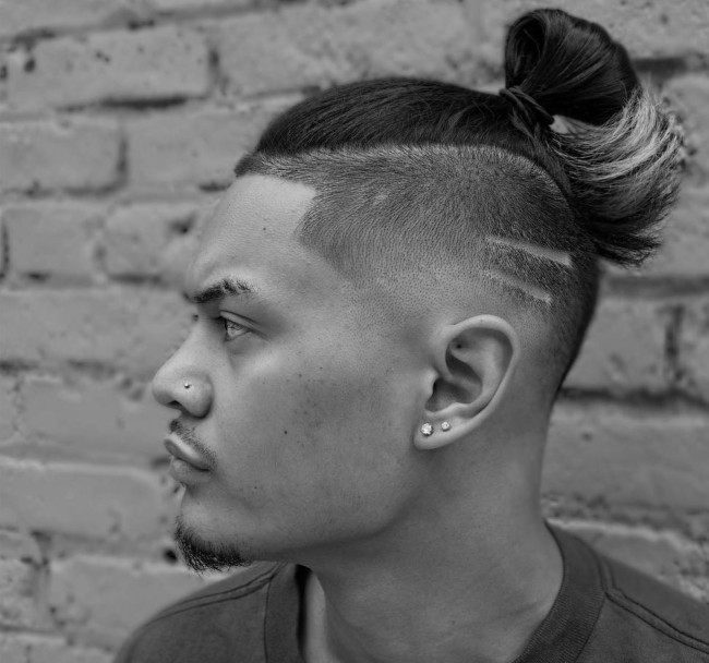 Top Knot + Design - men's haircuts