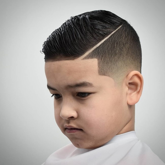 Side Part + Comb Over + Line Up  - New Hairstyle for Boys