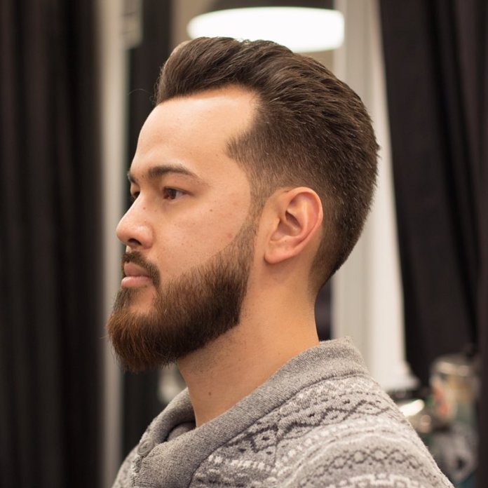 Pompadour Short + Trimmed Beard