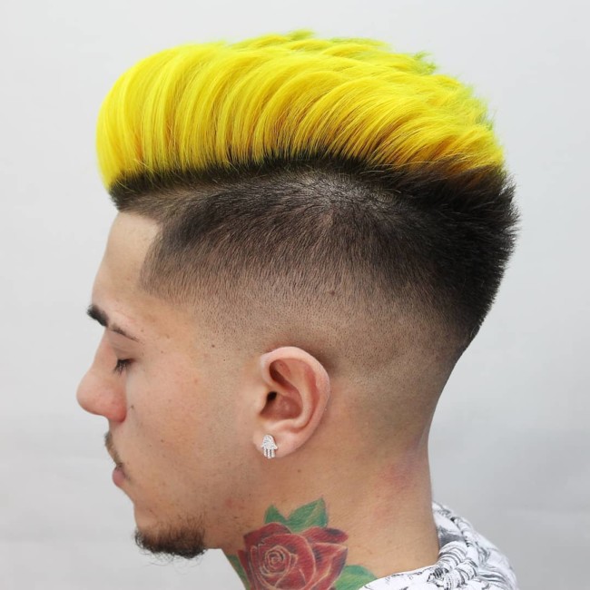 Disconnected Pompadour + Mid fade - Men's haircuts