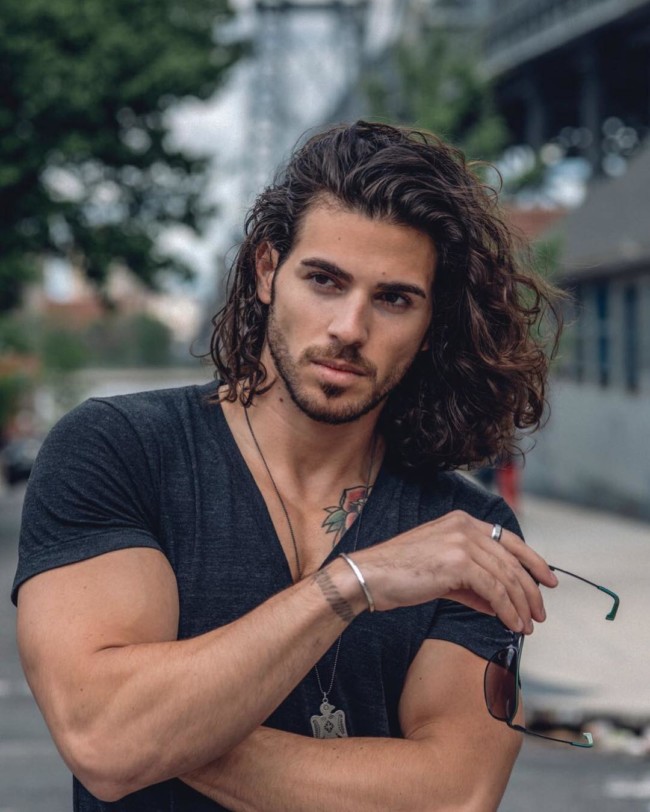  Long Curly Hair - men's haircuts