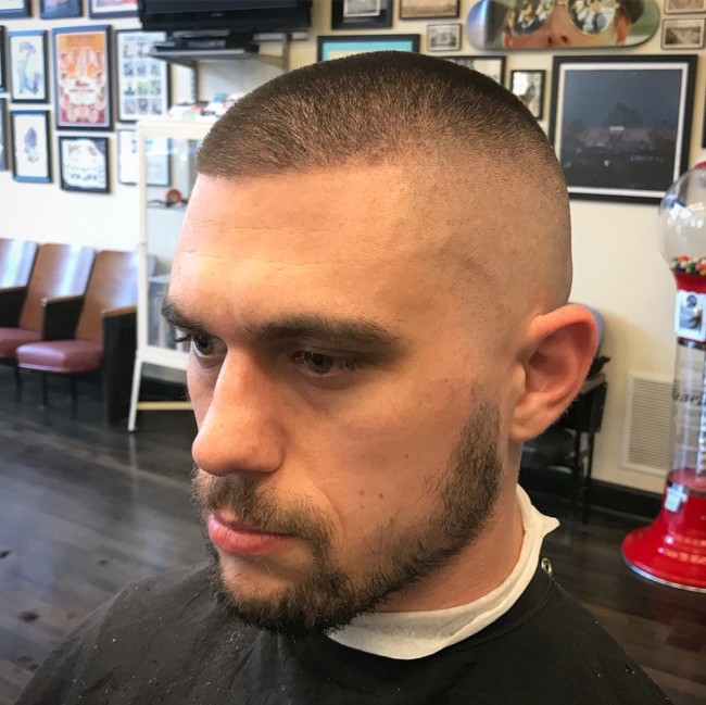 Buzz Cut + High Fade to White