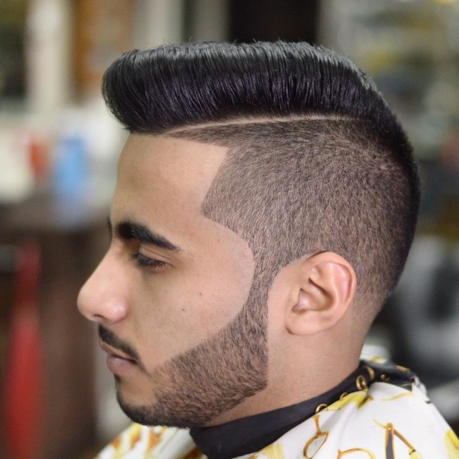  Disconnected Swept Pompadour + Line up - Men's Haircuts