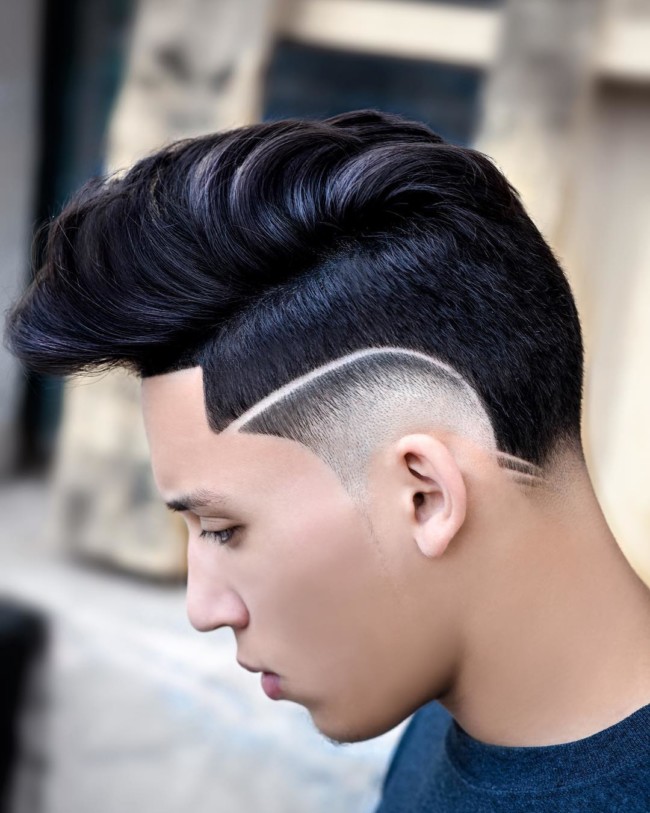 Disconnected Pompadour + Creative Hi-lo Fade - Men's Haircuts