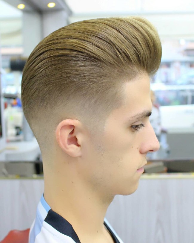 Pompadour + Mid Fade - Men's Haircuts