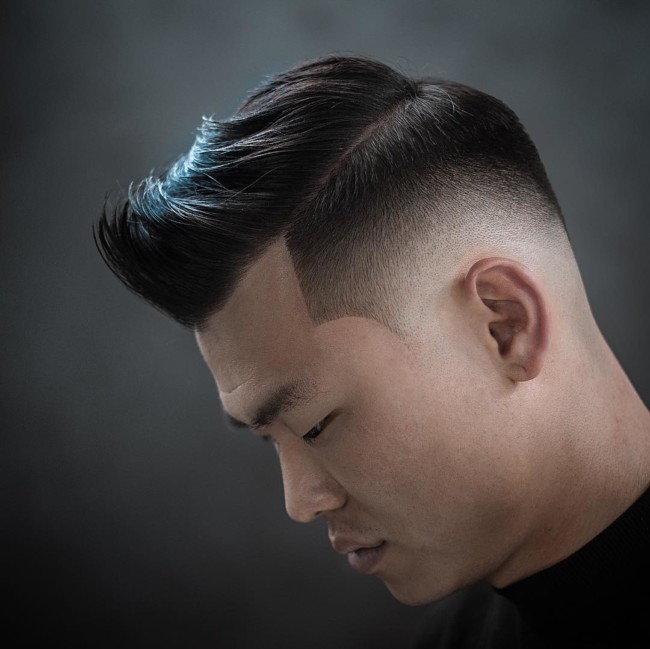  Side Part Quiff + high Fade - Men's Haircuts