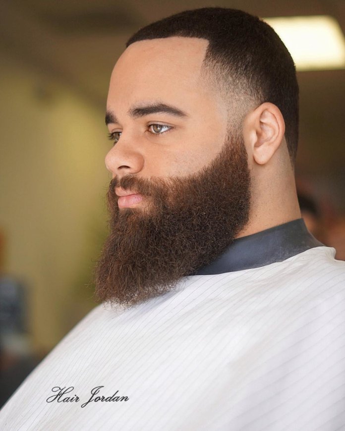 Buzz cut + Temple Fade + Full beard