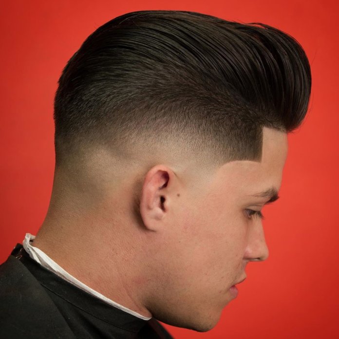 Textured Pompadour + Bald Fade