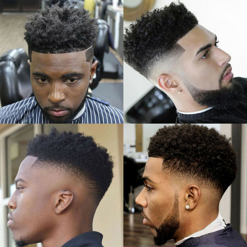 Curls with fade black men haircuts