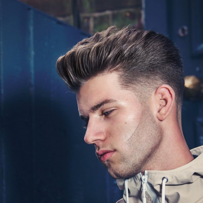 Pompadour + three-day beard