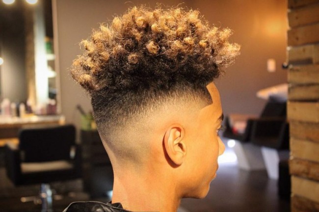 Long curly hair + Skin Fade