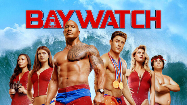 Dwayne Johnson in the movie Baywatch