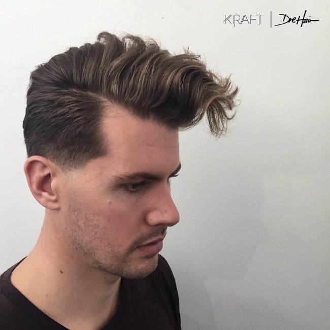 Side part on mid-length hair