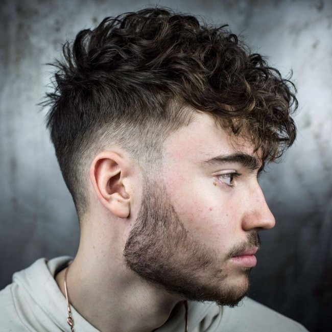 Crop on long wavy hair + Fade