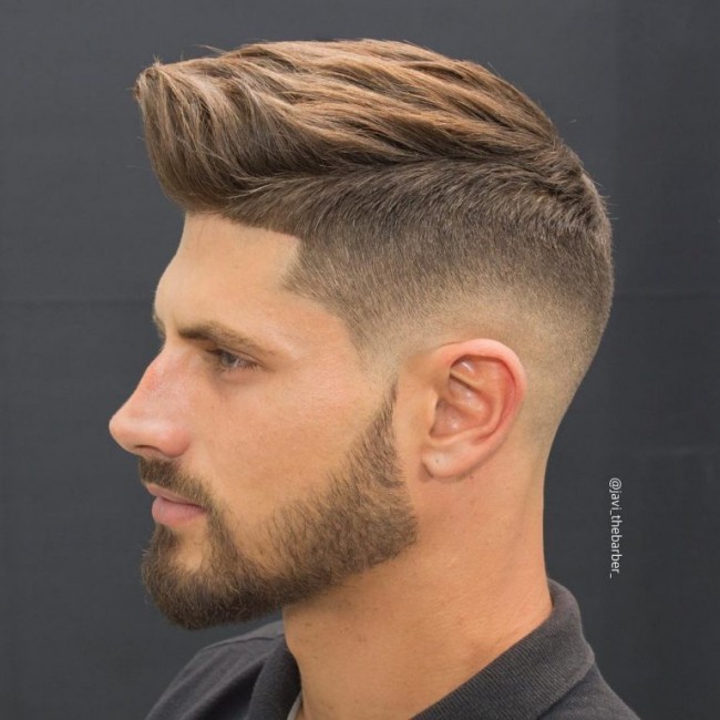 Medium fade + Quiff medium length