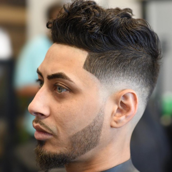 Quiff on Wavy Hair + Disconnected Beard