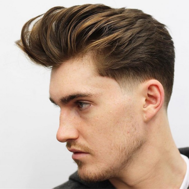 Pompadour with a natural look